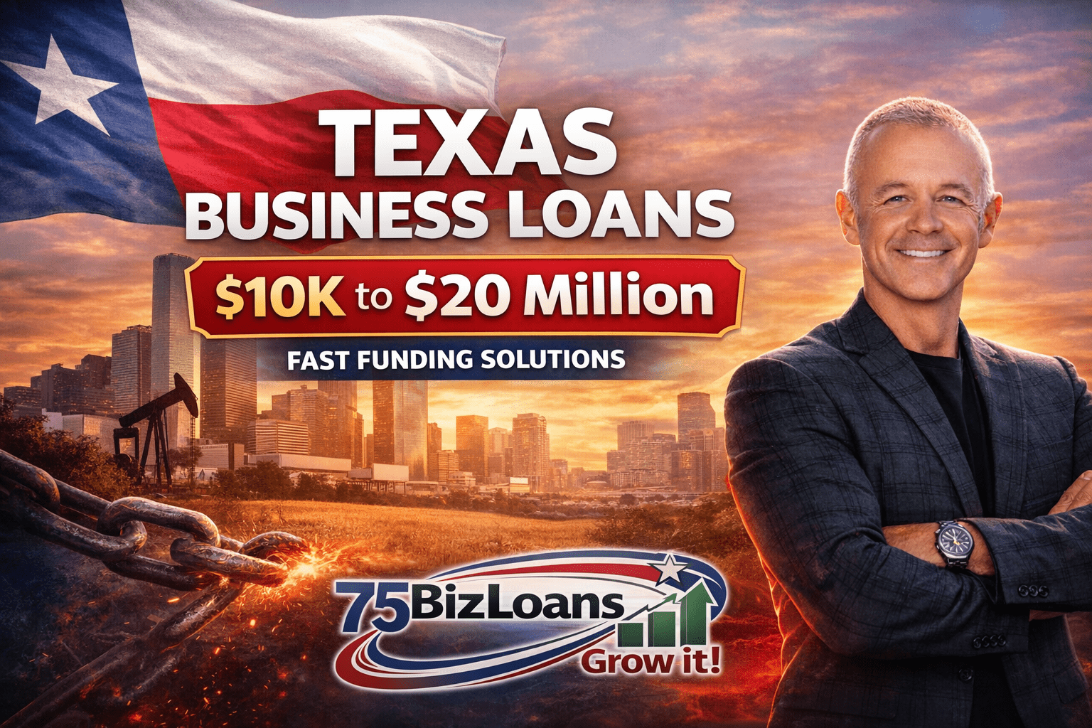 Texas business owner reviewing fast Texas business loans from 75BizLoans.com to cover payroll and growth