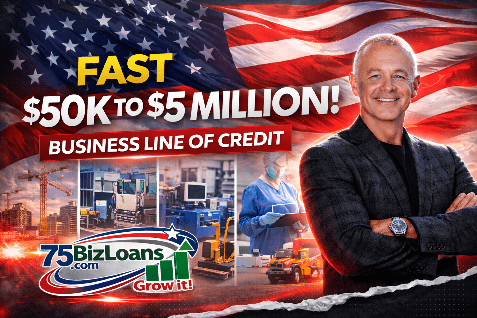 Business owner reviewing a business line of credit offer for fast working capital in the USA