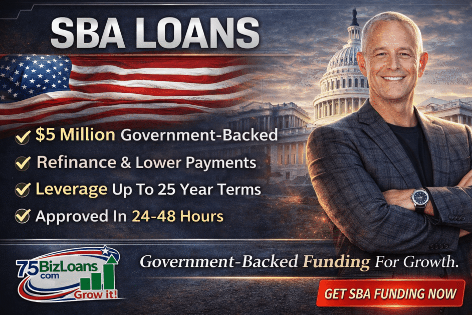 SBA Loans government backed business financing up to $5 million for construction, hospitality, retail and healthcare