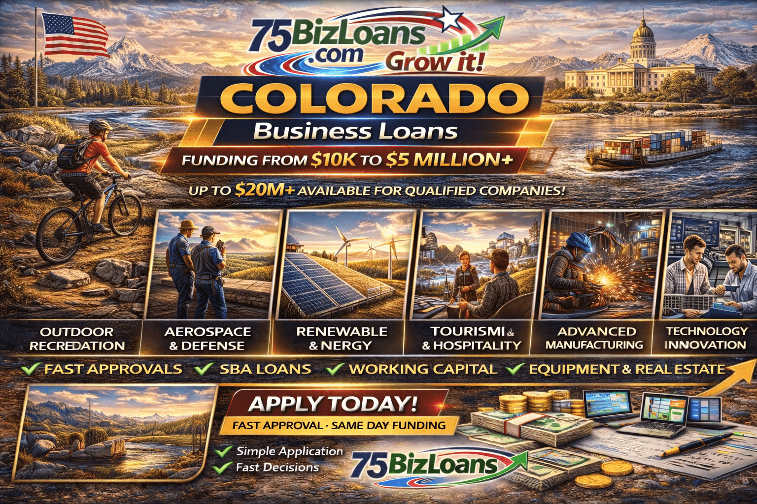 Colorado business loans fast commercial funding equipment financing SBA loans working capital