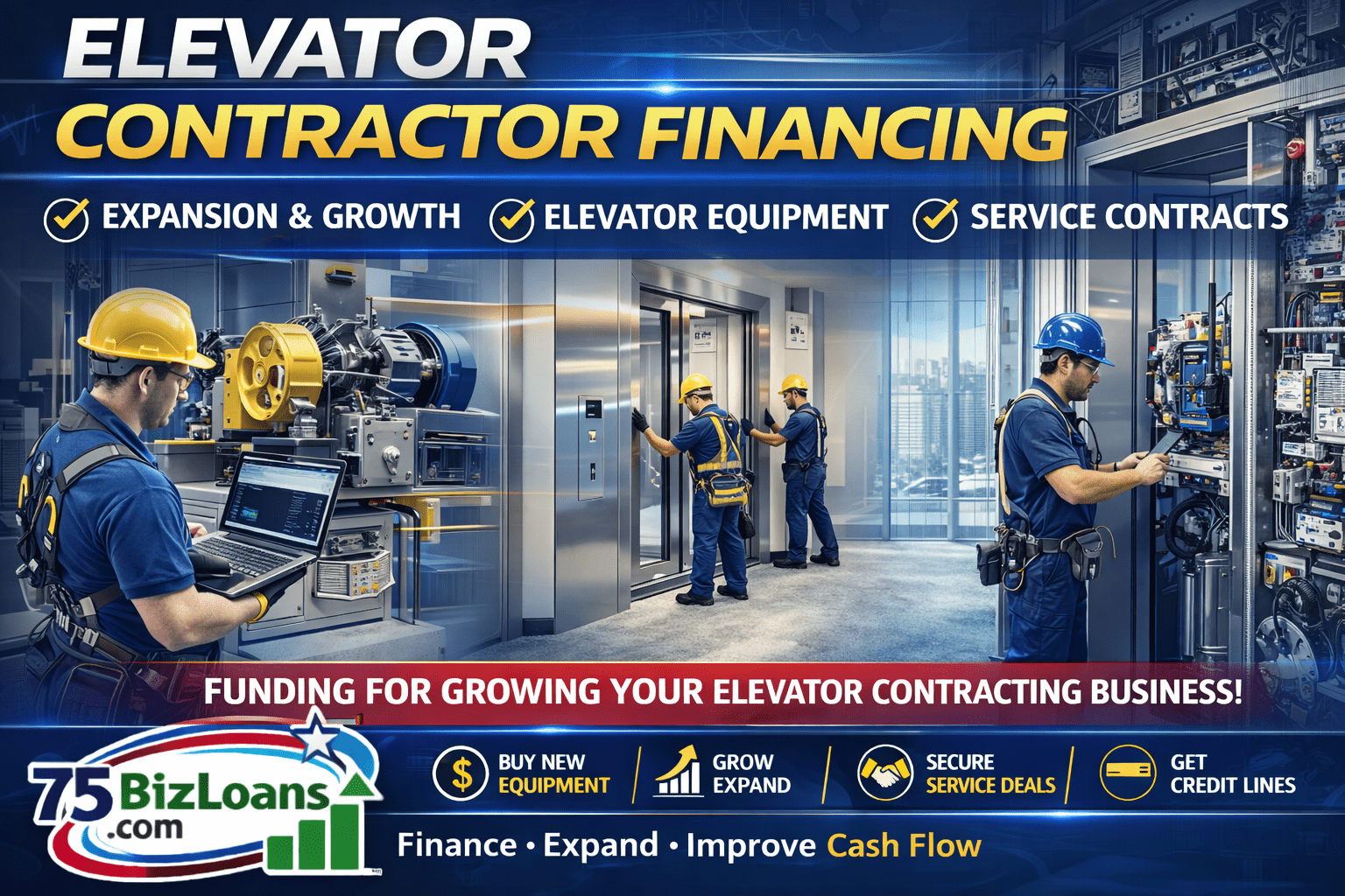 elevator contractor financing elevator repair equipment service trucks elevator installation business funding