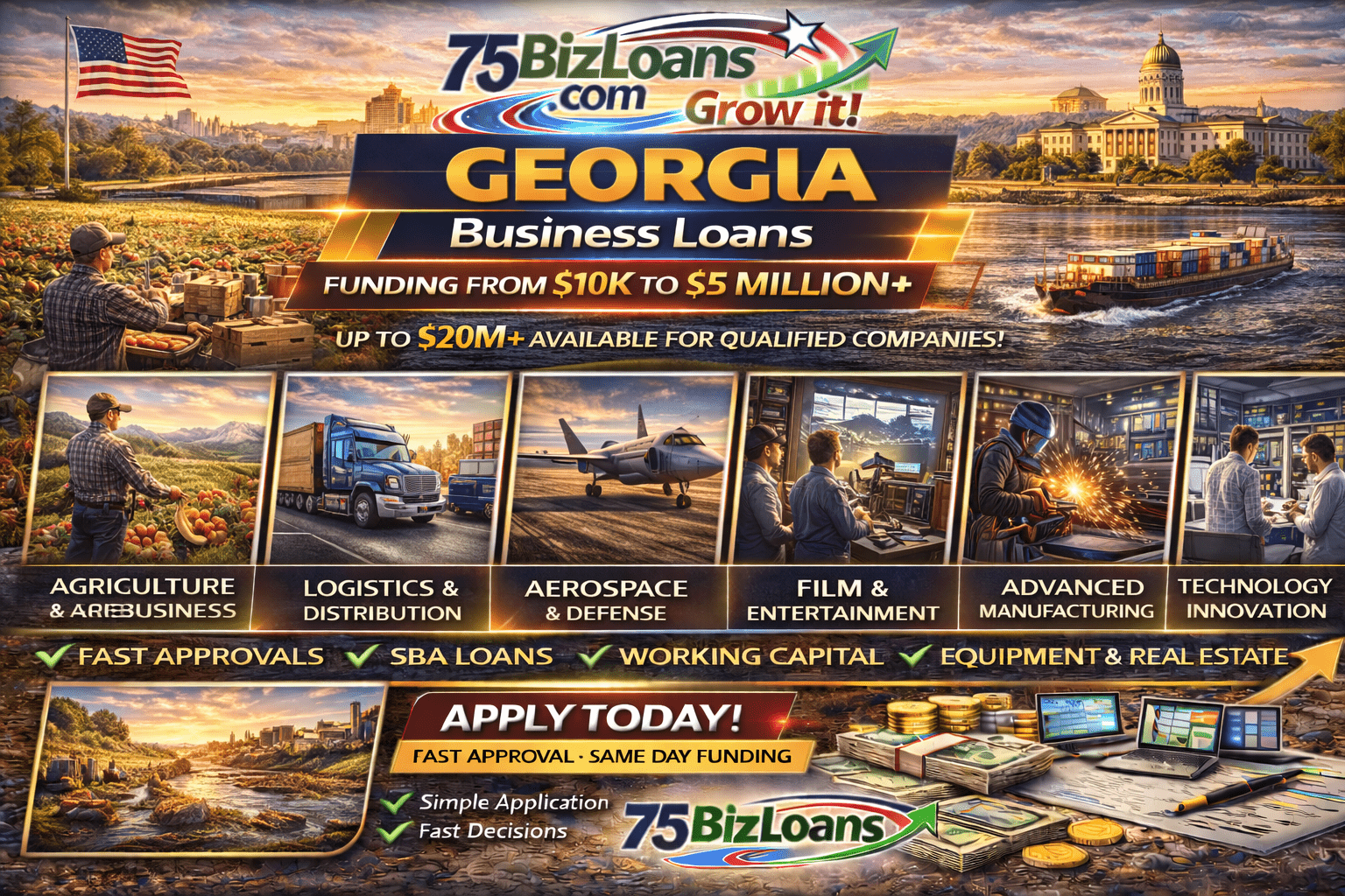 Georgia business loans fast commercial funding equipment financing SBA loans working capital