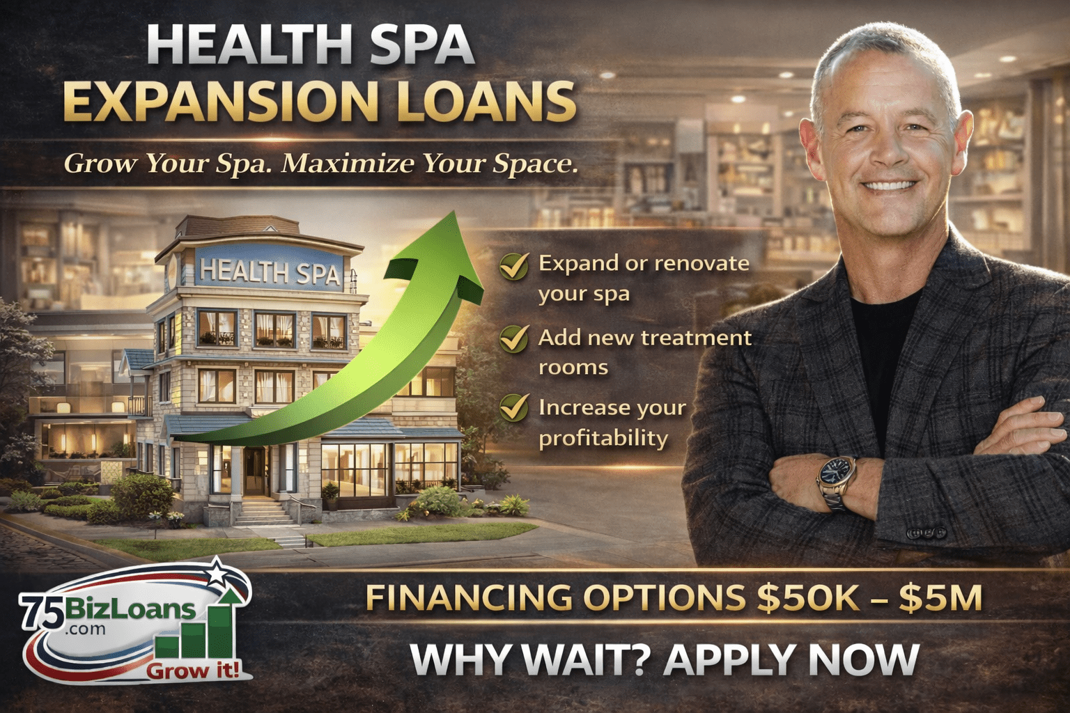 Health Spa Expansion Loans for med spa growth equipment treatment rooms and new locations