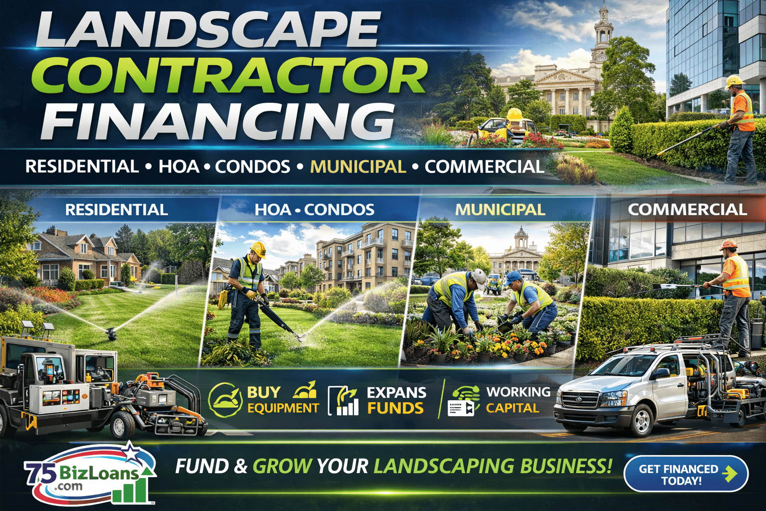 Landscape contractor financing for landscaping equipment trucks payroll and landscaping business growth