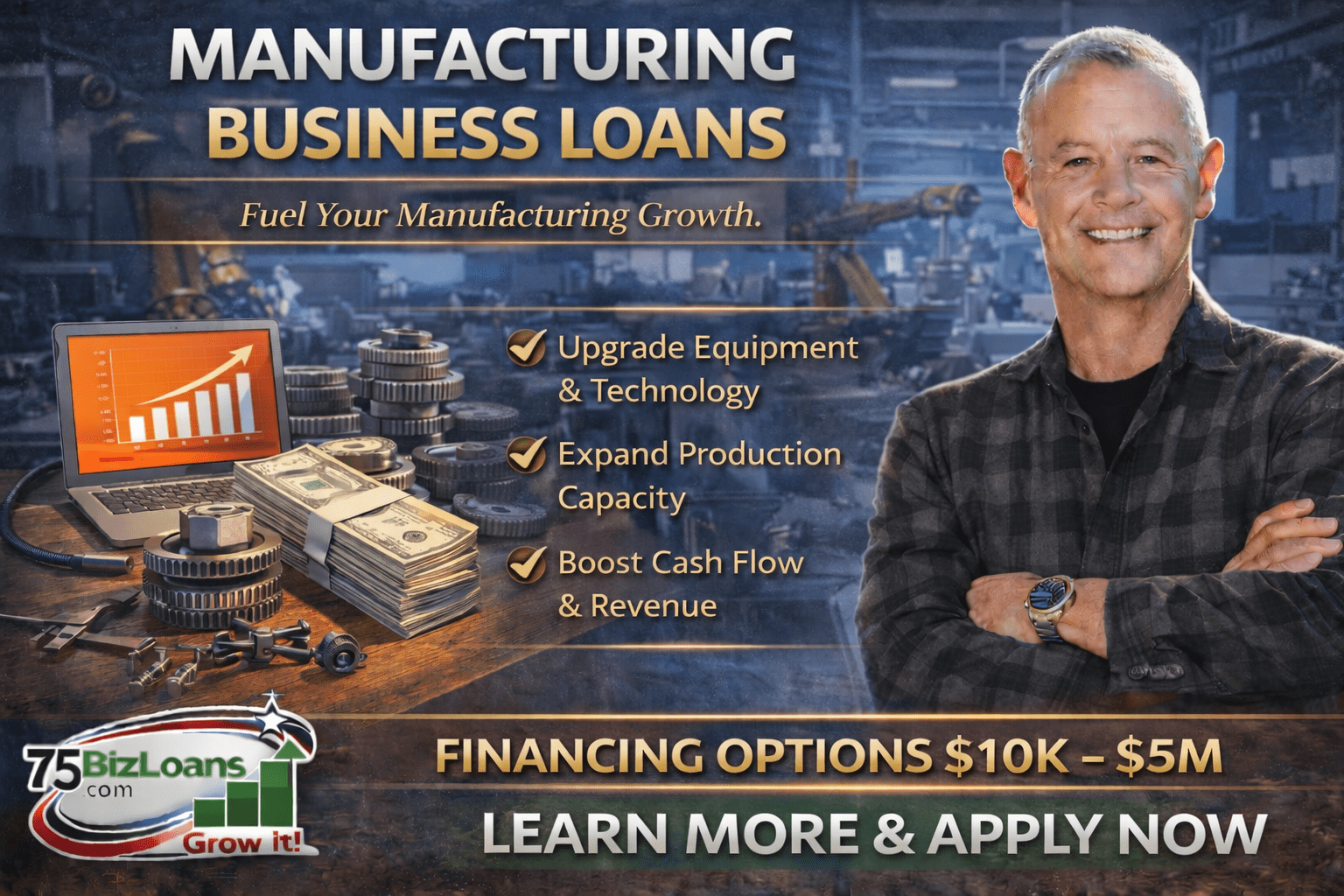 Manufacturing Business Loans for equipment working capital inventory and industrial growth