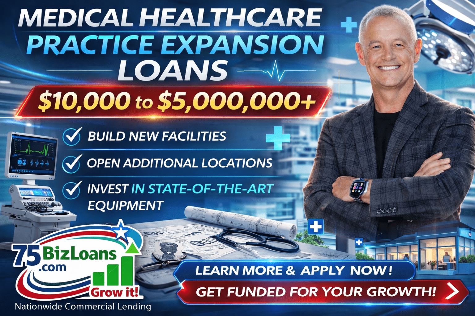 Medical Healthcare Practice Expansion Loans for clinics doctors dentists veterinarians med spas