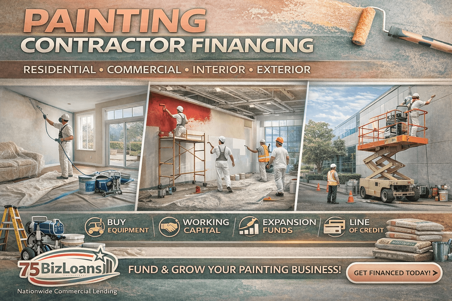 painting contractor financing for commercial residential painting companies equipment trucks payroll expansion