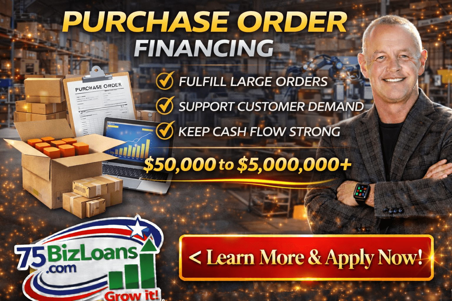 Purchase Order Financing funding large customer orders and supplier payments for growing businesses