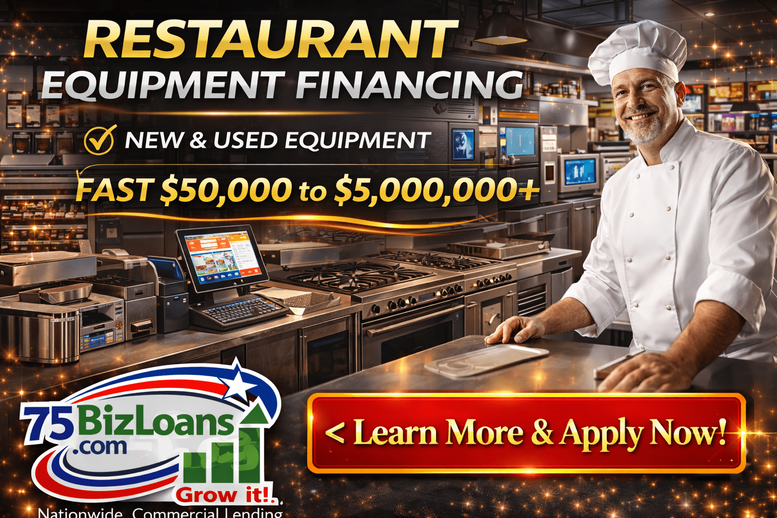 Restaurant Equipment Financing for commercial kitchens ovens refrigeration and restaurant cooking equipment