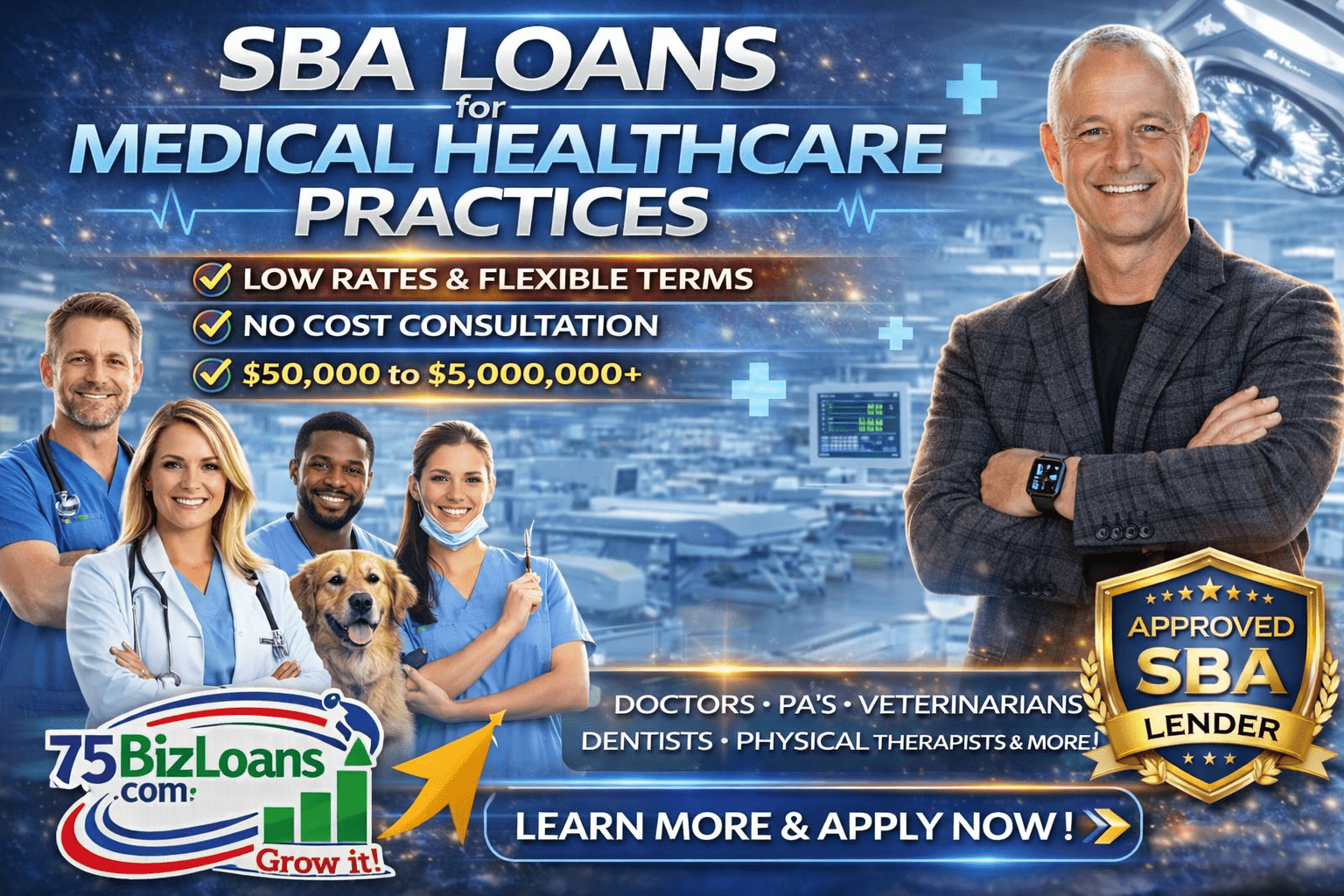 SBA Loans for Medical Healthcare Practices financing for doctors dentists veterinarians clinics and med spas