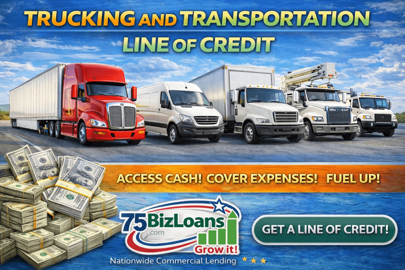trucking and transportation line of credit working capital financing for trucking companies freight carriers logistics businesses