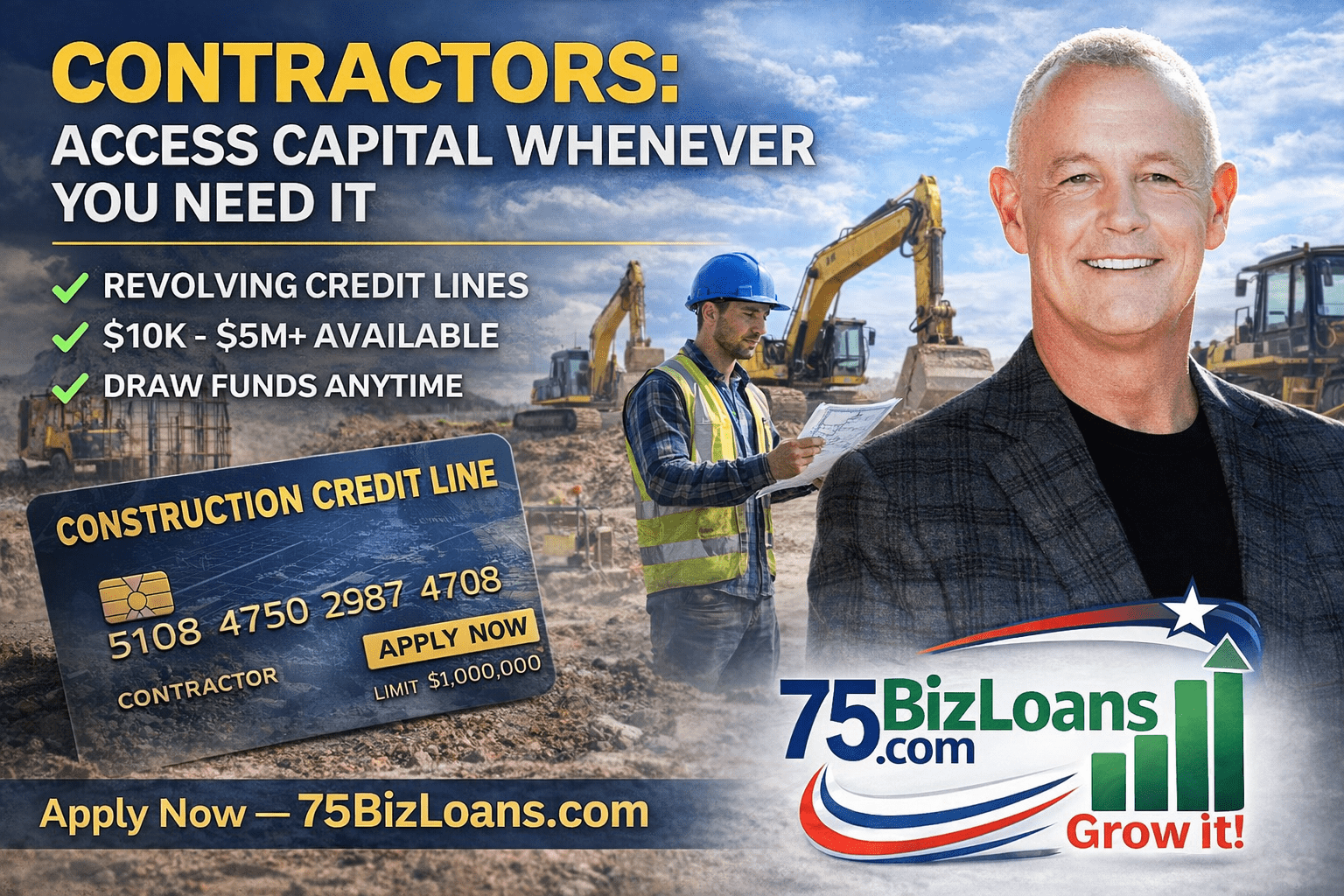 Construction line of credit funding helping contractors manage payroll materials and project expenses through flexible working capital