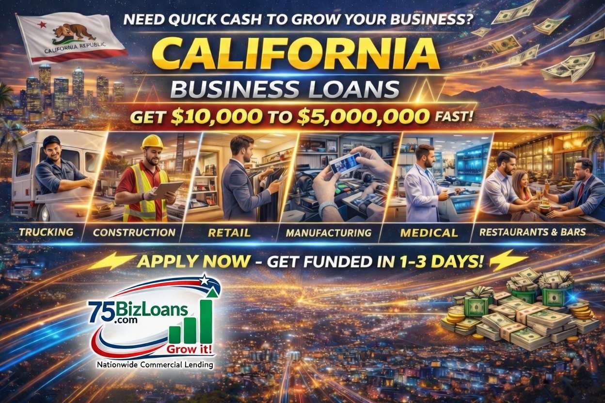 California business loans fast commercial funding equipment financing SBA loans working capital
