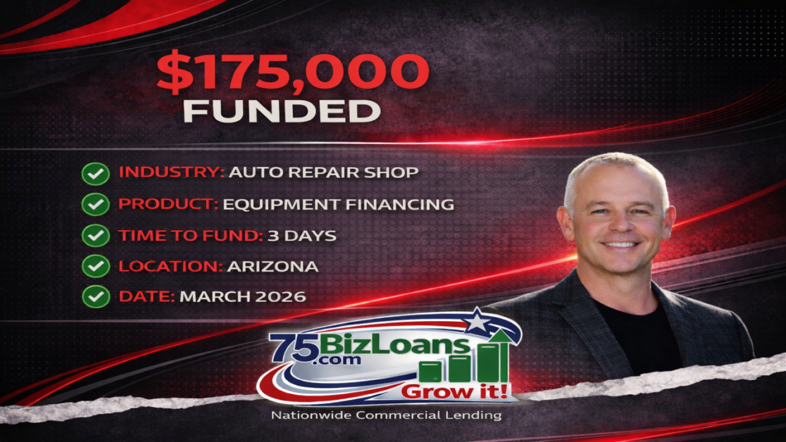 Auto repair equipment financing funded at $175,000 for an Arizona auto repair shop completed in 3 days for equipment upgrades