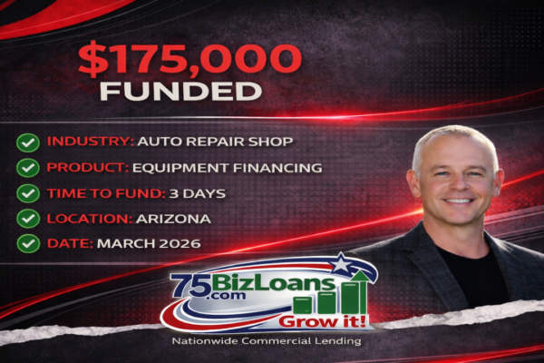 Auto repair equipment financing funded at $175,000 for an Arizona auto repair shop completed in 3 days for equipment upgrades