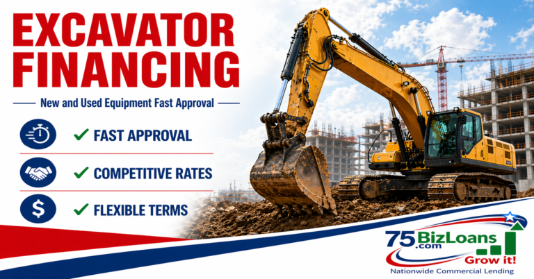 Excavator financing new and used equipment fast approval construction loan