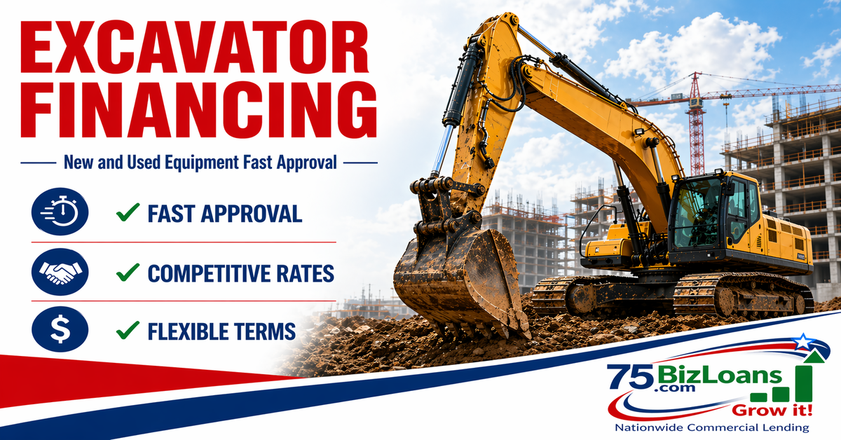Excavator financing new and used equipment fast approval construction loan