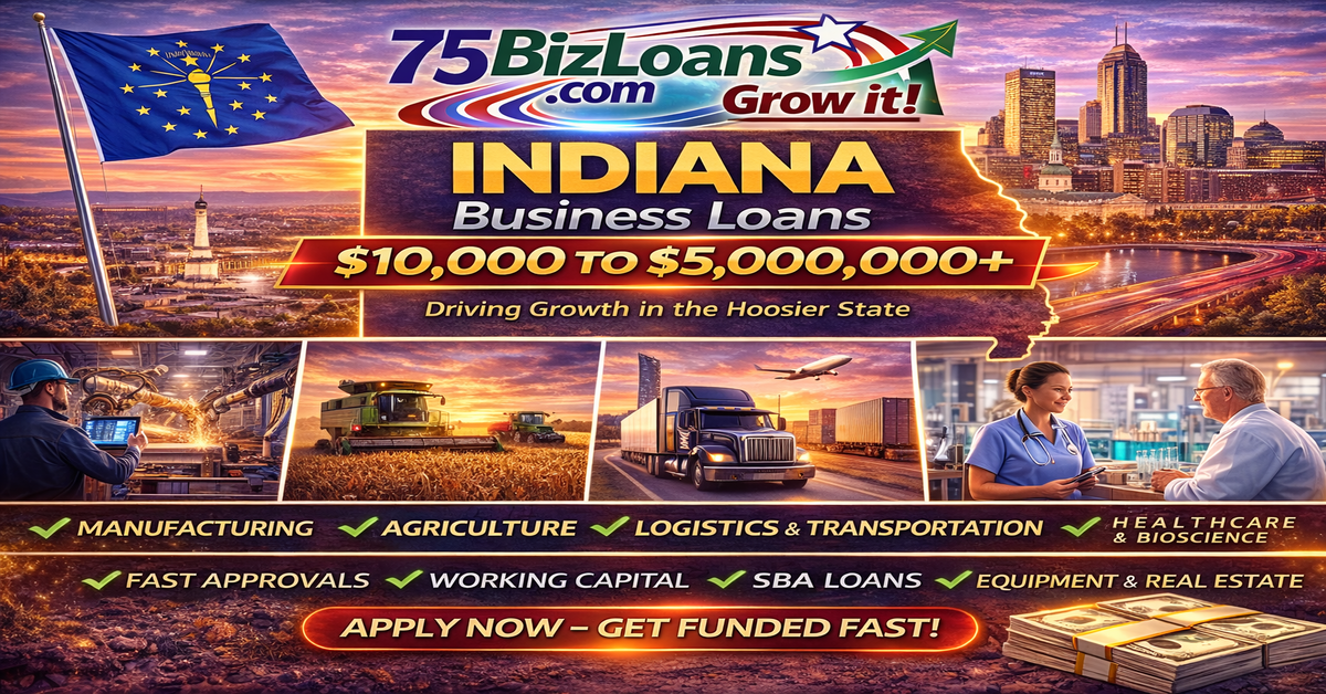 Indiana business loans for auto manufacturing, pharmaceuticals and agriculture across Indianapolis and Fort Wayne