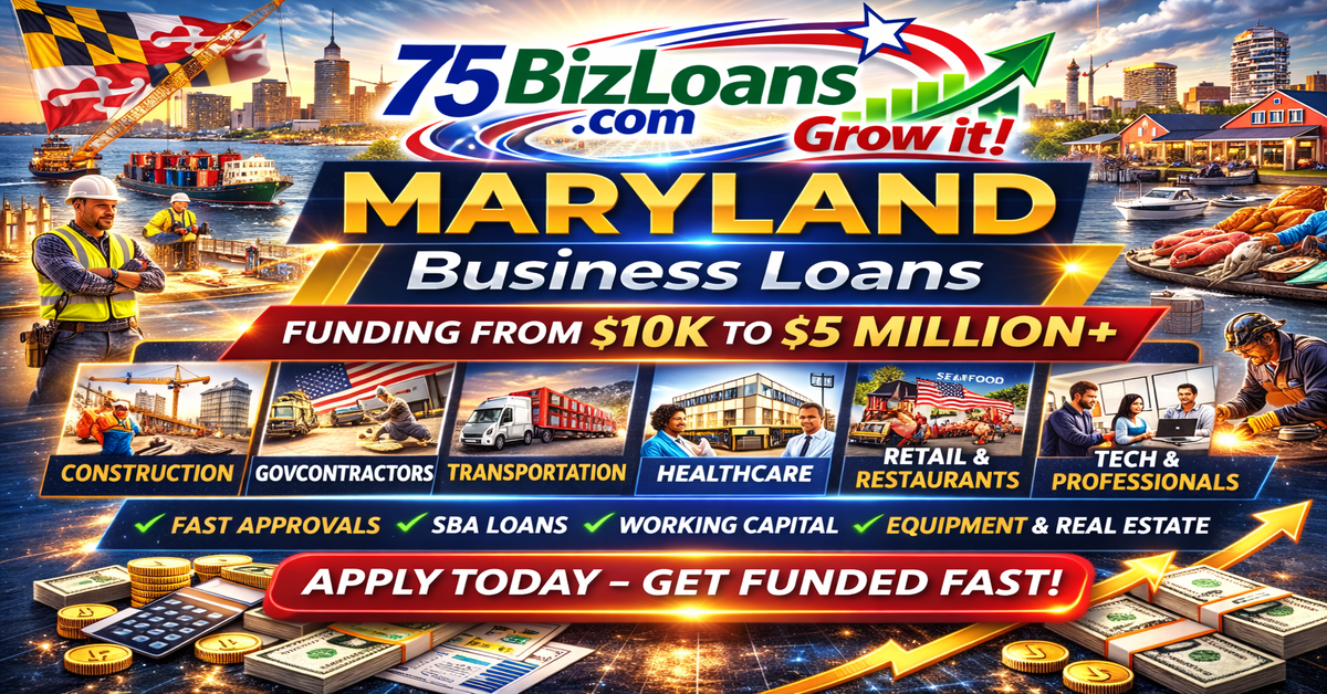 Maryland business loans for Baltimore biotech, defense contractors and Port of Baltimore maritime and healthcare companies