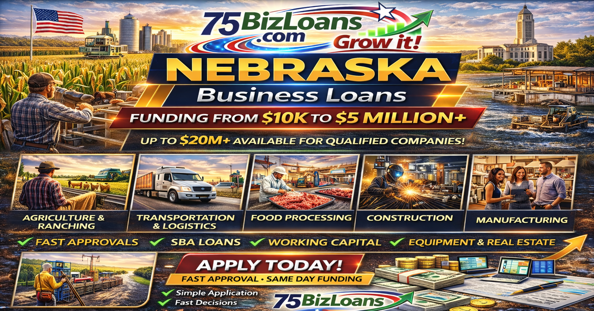 Nebraska business loans for agriculture, insurance, logistics and manufacturing companies in Omaha, Lincoln and Grand Island