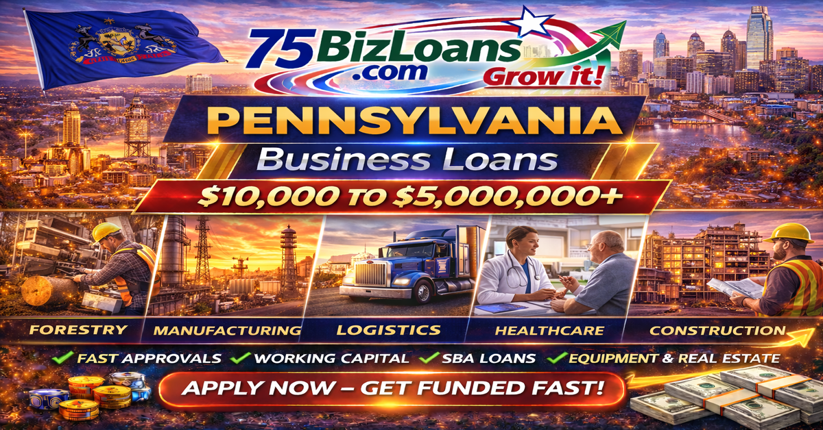 Pennsylvania business loans for Philadelphia and Pittsburgh manufacturing, healthcare and energy companies