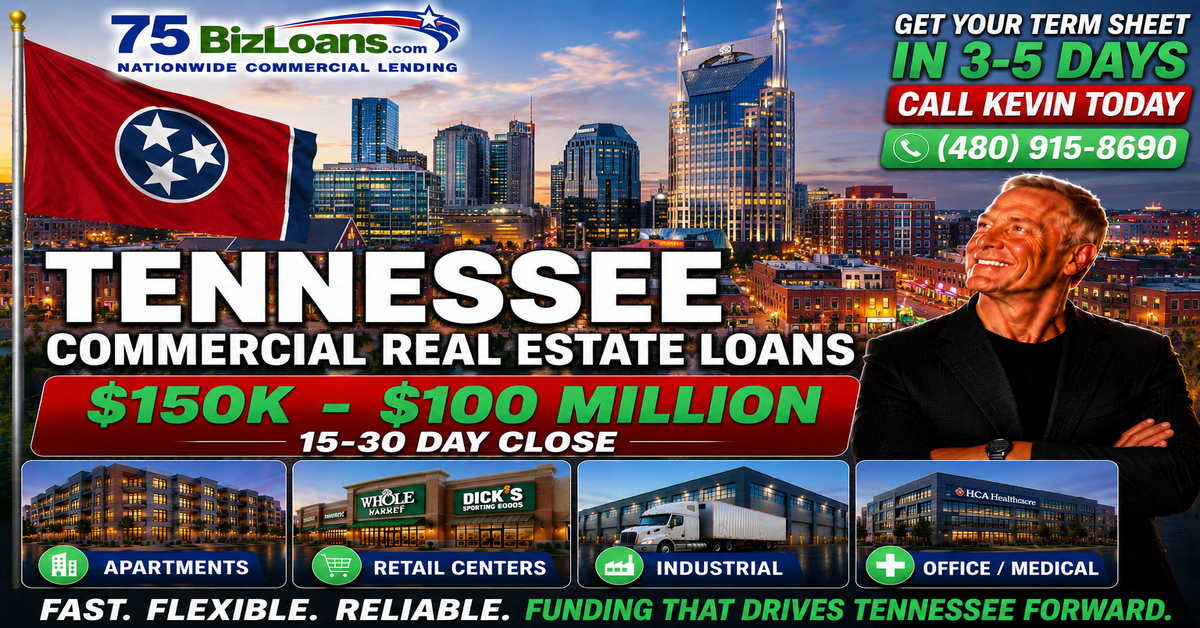 Tennessee commercial real estate loans banner with the Nashville skyline